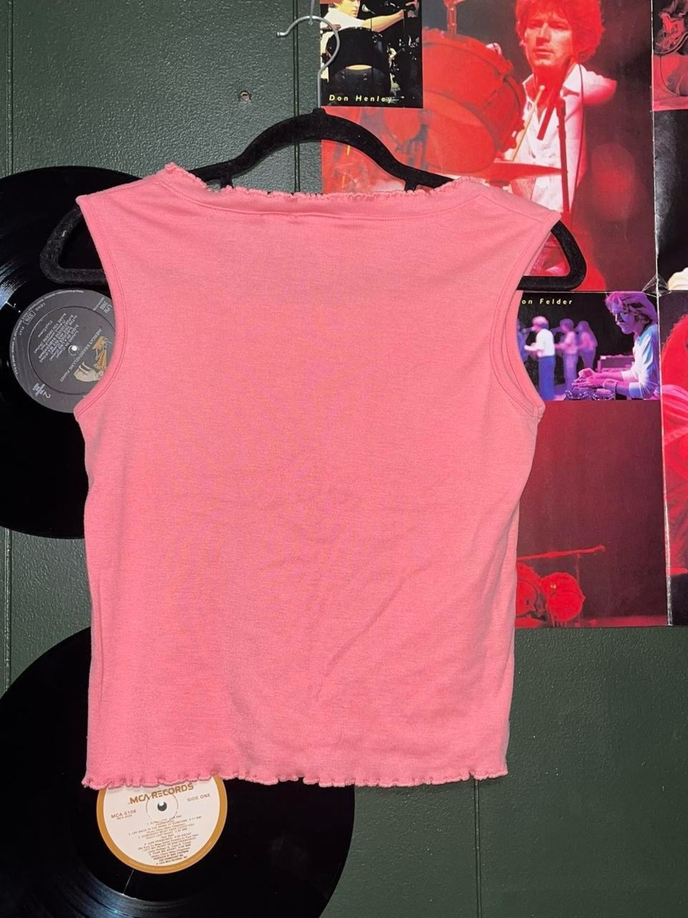 Women's Pink Ribbed Square-Neck Tank - Picture 2 of 4